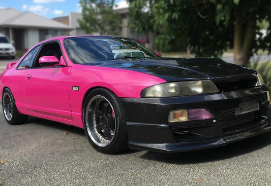 Nissan R33 Skyline GTST Series 1 1993 1994 1995 1996 with Aftermarket Parts - DMAX Style Hood Carbon Fiber / FRP from EPR USA