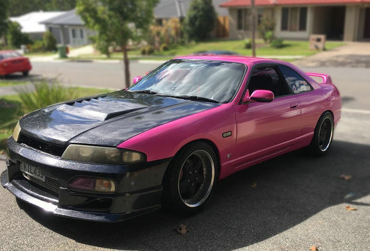 Nissan R33 Skyline GTST Series 1 1993 1994 1995 1996 with Aftermarket Parts - DMAX Style Hood Carbon Fiber / FRP from EPR USA
