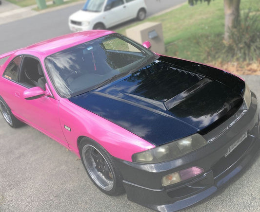 Nissan R33 Skyline GTST Series 1 1993 1994 1995 1996 with Aftermarket Parts - DMAX Style Hood Carbon Fiber / FRP from EPR USA