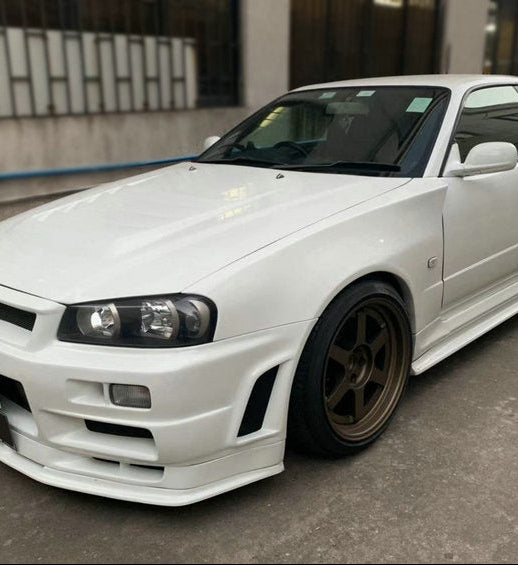 Nissan R34 ER34 GTT 1999 2000 2001 2002 2003 2004 with Aftermarket Parts - Z Tune Style Front Fender Carbon Fiber/FRP from EPR USA