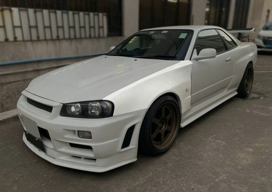 Nissan R34 ER34 GTT 1999 2000 2001 2002 2003 2004 with Aftermarket Parts - Z Tune Style Front Fender Carbon Fiber/FRP from EPR USA