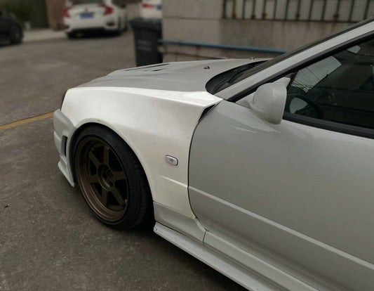 Nissan R34 ER34 GTT 1999 2000 2001 2002 2003 2004 with Aftermarket Parts - Z Tune Style Front Fender Carbon Fiber/FRP from EPR USA