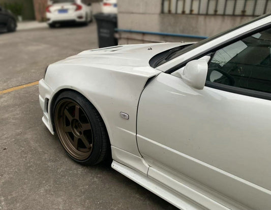Nissan R34 ER34 GTT 1999 2000 2001 2002 2003 2004 with Aftermarket Parts - Z Tune Style Front Fender Carbon Fiber/FRP from EPR USA