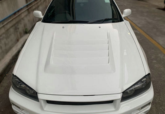 Nissan R34 ER34 GTT 1999 2000 2001 2002 2003 2004 with Aftermarket Parts - Nismo Style Hood Carbon Fiber/FRP from EPR USA