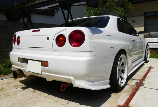 Nissan R34 ER34 GTT 1999 2000 2001 2002 2003 2004 with Aftermarket Parts - HSM Style Rear Bumper Spat Carbon Fiber / FRP from EPR USA