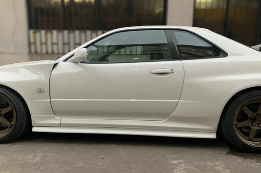 Nissan R34 ER34 GTT 1999 2000 2001 2002 2003 2004 with Aftermarket Parts - GTR Style Side Skirts & Extension Underboard Carbon Fiber/FRP from EPR USA