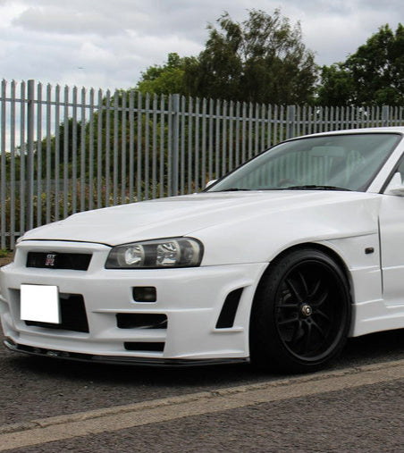 Nissan R34 ER34 GTT HR34 GTT 1999 2000 2001 2002 2003 2004 with Aftermarket Parts - BV2 Style Front Vented Fender Carbon Fiber / FRP from EPR USA