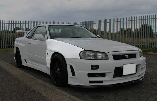 Nissan R34 ER34 GTT HR34 GTT 1999 2000 2001 2002 2003 2004 with Aftermarket Parts - BV2 Style Front Vented Fender Carbon Fiber / FRP from EPR USA
