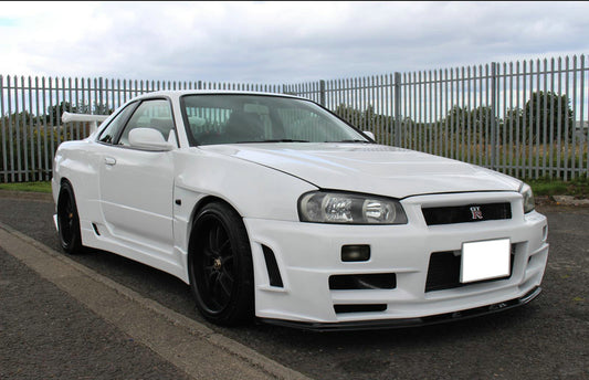 Nissan R34 ER34 GTT HR34 GTT 1999 2000 2001 2002 2003 2004 with Aftermarket Parts - BV2 Style Front Vented Fender Carbon Fiber / FRP from EPR USA
