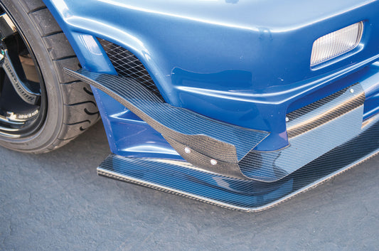 Nissan R34 GTR Base 1999 2000 2001 2002 2003 2004 with Aftermarket Parts - AS Style Front Bumper Canard Carbon Fiber / FRP from EPR USA