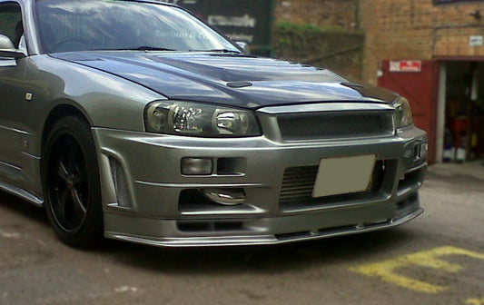Nissan R34 GTR Base Nismo Z Tune S Tune R Tune V-Spec Tune Nur 1999 2000 2001 2002 2003 2004 with Aftermarket Parts - Nismo & 1:1 S Tune Style Front Bumper Lip & Bumper Carbon Fiber / FRP from EPR USA