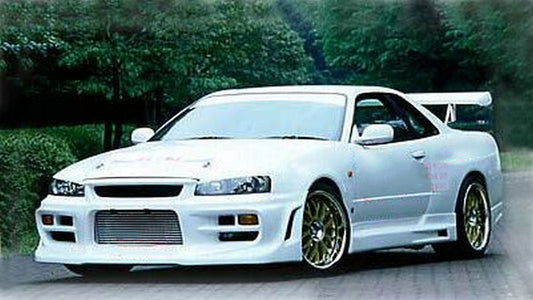Nissan R34 GTR Base Nismo Z Tune S Tune R Tune V-Spec Tune Nur 1999 2000 2001 2002 2003 2004 with Aftermarket Parts - DL Style Front Bumper Carbon Fiber / FRP from EPR USA