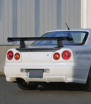 Nissan R34 GTR GTT 1999 2000 2001 2002 2003 2004 with Aftermarket Parts - MI Style Rear Spoiler Carbon Fiber / FRP from EPR USA