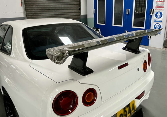 Nissan R34 GTR GTT ER34 HR34 1999 2000 2001 2002 2003 2004 with Aftermarket Parts - EPA Spoiler Carbon Fiber/FRP from EPR USA
