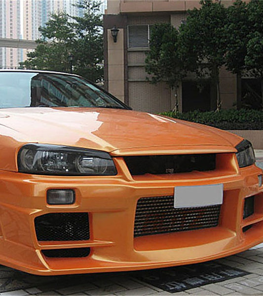 Nissan R34 GTR GTT HR34 ER34 GTT 1999 2000 2001 2002 2003 2004 with Aftermarket Parts - Eyebrow Carbon Fiber / FRP from EPR USA