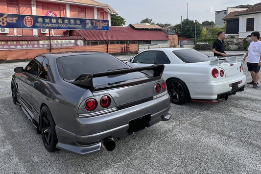 Nissan R34 GTT HR34 ER34 1999 2000 2001 2002 2003 2004 with Aftermarket Parts - Rear Spoiler Leg Carbon Fiber / FRP from EPR USA