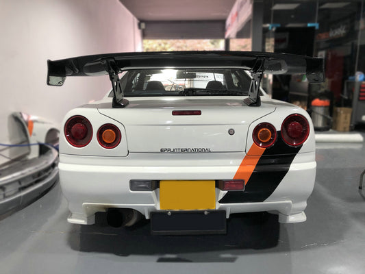 Nissan R34 GTR GTT HR34 ER34 GTT 1999 2000 2001 2002 2003 2004 with Aftermarket Parts - TS Style GT Spoiler Carbon Fiber / FRP from EPR USA