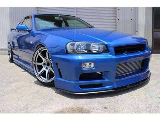 Nissan R34 GTT ER34 HR34 GTT 1999 2000 2001 2002 2003 2004 with Aftermarket Parts - Front Bumper UR Style Carbon Fiber / FRP from EPR USA