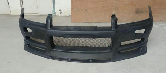 Nissan R34 GTT ER34 HR34 GTT 1999 2000 2001 2002 2003 2004 with Aftermarket Parts - Front Bumper UR Style Carbon Fiber / FRP from EPR USA