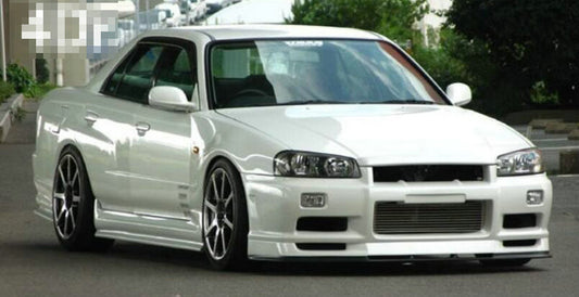 Nissan R34 GTT ER34 HR34 GTT 1999 2000 2001 2002 2003 2004 with Aftermarket Parts - Front Bumper UR Style Carbon Fiber / FRP from EPR USA