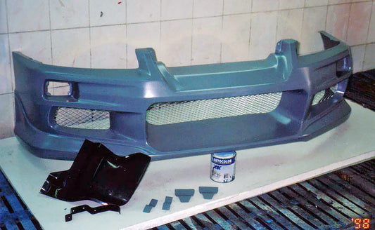 Nissan R34 GTT ER34 HR34 GTT 1999 2000 2001 2002 2003 2004 with Aftermarket Parts - Front Bumper CW Style Carbon Fiber / FRP from EPR USA