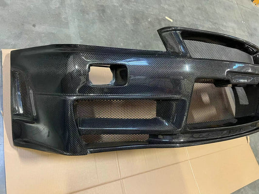 Nissan R34 GTT ER34 HR34 GTT 1999 2000 2001 2002 2003 2004 with Aftermarket Parts - Z Tune Style Front Bumper Carbon Fiber / FRP from EPR USA