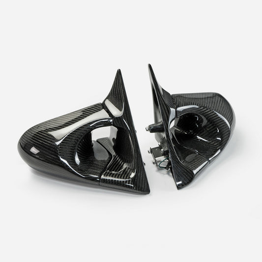 Nissan R34 HR34 GTT 1999 2000 2001 2002 2003 2004 with Aftermarket Parts - GRNDO Style Aero Mirror Carbon Fiber / FRP from EPR USA
