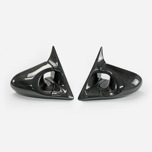 Nissan R34 HR34 GTT 1999 2000 2001 2002 2003 2004 with Aftermarket Parts - GRNDO Style Aero Mirror Carbon Fiber / FRP from EPR USA