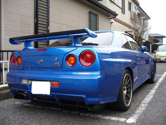 Nissan R34 GTT HR34 ER34 1999 2000 2001 2002 2003 2004 with Aftermarket Parts - Spoiler Rear Small Blade Carbon Fiber / FRP from EPR USA