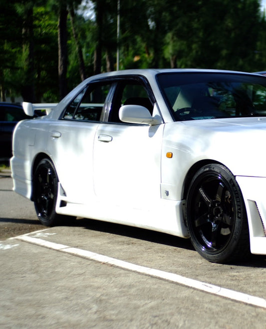 Nissan R34 ER34 GTT 1999 2000 2001 2002 2003 2004 with Aftermarket Parts - TT Style Side Skirts Carbon Fiber / FRP from EPR USA