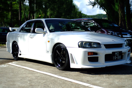 Nissan R34 ER34 GTT 1999 2000 2001 2002 2003 2004 with Aftermarket Parts - TT Style Side Skirts Carbon Fiber / FRP from EPR USA