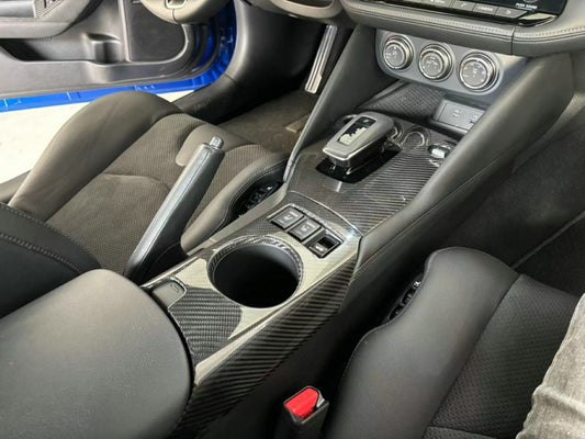 Nissan Z 400Z RZ34 Fairlady 2022 2023 2024 with Aftermarket Parts - Cener Console Panel Cover Pre-preg Carbon Fiber from EPR USA