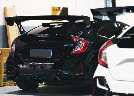 Honda Civic Type-R FK8 2017 2018 2019 2020 2021 & Civic 10th Gen FK7 2017 2018 2019 2020 2021 with Aftermarket Parts - JS Style Rear GT Spoiler Carbon Fiber / FRP from EPR USA