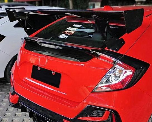 Honda Civic Type-R FK8 2017 2018 2019 2020 2021 & Civic 10th Gen FK7 2017 2018 2019 2020 2021 with Aftermarket Parts - JS Style Rear GT Spoiler Carbon Fiber / FRP from EPR USA