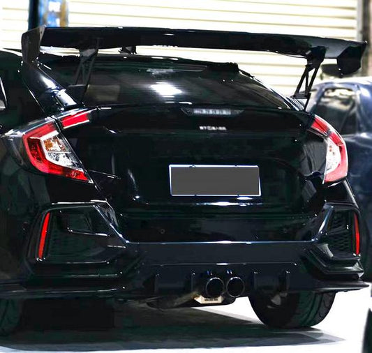 Honda Civic Type-R FK8 2017 2018 2019 2020 2021 & Civic 10th Gen FK7 2017 2018 2019 2020 2021 with Aftermarket Parts - JS Style Rear GT Spoiler Carbon Fiber / FRP from EPR USA