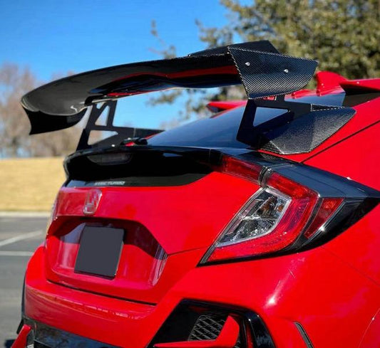 Honda Civic Type-R FK8 2017 2018 2019 2020 2021 & Civic 10th Gen FK7 2017 2018 2019 2020 2021 with Aftermarket Parts - SPN Style Rear GT Spoiler Carbon Fiber / FRP from EPR USA