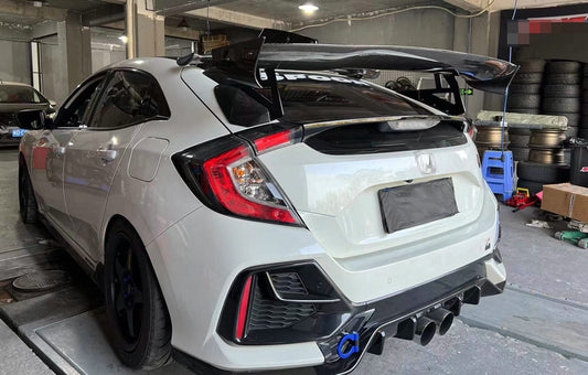 Honda Civic Type-R FK8 2017 2018 2019 2020 2021 & Civic 10th Gen FK7 2017 2018 2019 2020 2021 with Aftermarket Parts - SPN Style Rear GT Spoiler Carbon Fiber / FRP from EPR USA