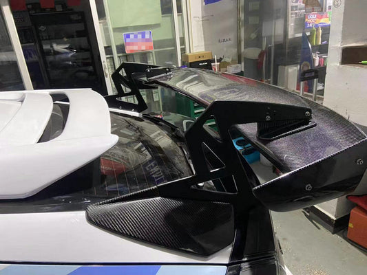 Honda Civic Type-R FK8 2017 2018 2019 2020 2021 & Civic 10th Gen FK7 2017 2018 2019 2020 2021 with Aftermarket Parts - SPN Style Rear GT Spoiler Carbon Fiber / FRP from EPR USA