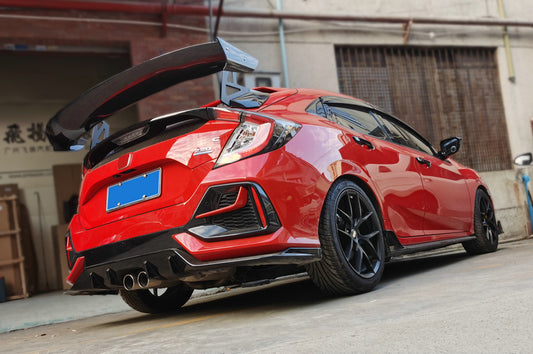 Honda Civic Type-R FK8 2017 2018 2019 2020 2021 & Civic 10th Gen FK7 2017 2018 2019 2020 2021 with Aftermarket Parts - SPN Style Rear GT Spoiler Carbon Fiber / FRP from EPR USA
