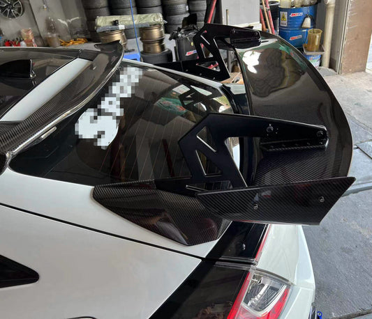 Honda Civic Type-R FK8 2017 2018 2019 2020 2021 & Civic 10th Gen FK7 2017 2018 2019 2020 2021 with Aftermarket Parts - SPN Style Rear GT Spoiler Carbon Fiber / FRP from EPR USA