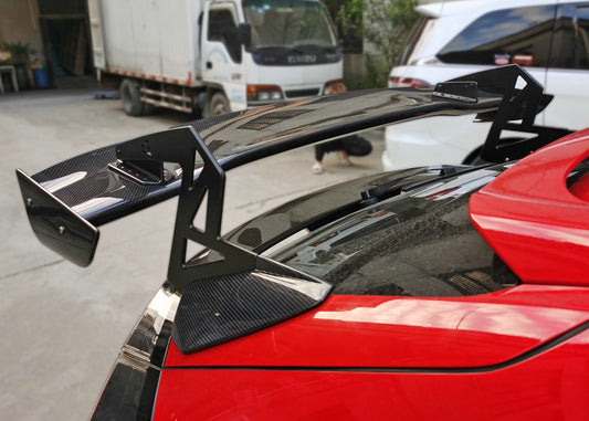 Honda Civic Type-R FK8 2017 2018 2019 2020 2021 & Civic 10th Gen FK7 2017 2018 2019 2020 2021 with Aftermarket Parts - SPN Style Rear GT Spoiler Carbon Fiber / FRP from EPR USA