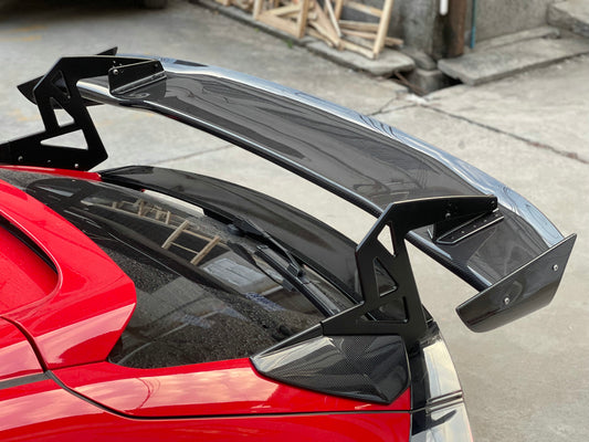 Honda Civic Type-R FK8 2017 2018 2019 2020 2021 & Civic 10th Gen FK7 2017 2018 2019 2020 2021 with Aftermarket Parts - SPN Style Rear GT Spoiler Carbon Fiber / FRP from EPR USA