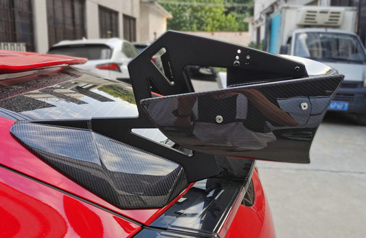 Honda Civic Type-R FK8 2017 2018 2019 2020 2021 & Civic 10th Gen FK7 2017 2018 2019 2020 2021 with Aftermarket Parts - SPN Style Rear GT Spoiler Carbon Fiber / FRP from EPR USA