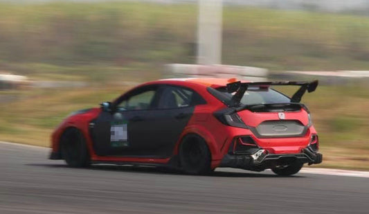 Honda Civic Type-R FK8 2017 2018 2019 2020 2021 & Civic 10th Gen FK7 2017 2018 2019 2020 2021 with Aftermarket Parts - VRSAR2 Style Rear GT Spoiler Carbon Fiber / FRP from EPR USA