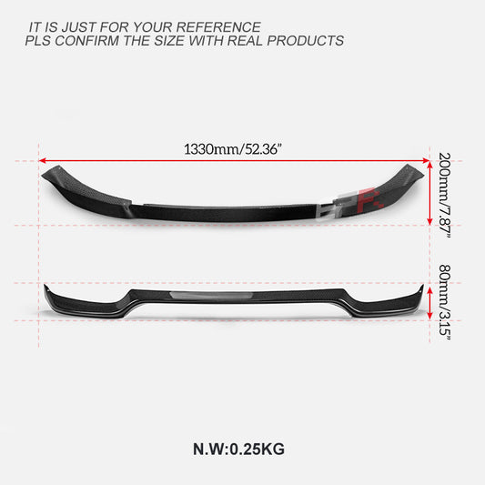 Fiat 595 Abarth Series 4 2016 2017 2018 2019 with Aftermarket Parts - TA Style Front Lip Carbon Fiber from EPR USA