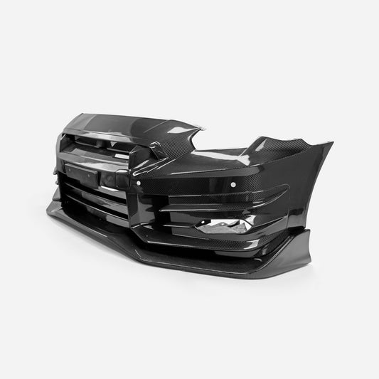 Nissan GTR R35 CBA DBA EBA 2008 2009 2010 2011 2012 2013 2014 2015 2016 2017 2018 2019 2020 2021 2022 2023 2024 (for installation on 2008 2009 2010 2011 2012 2013 2014 2015 2016 vehicles, 2017 2018 2019 2020 2021 2022 2023 2024 hood is recommended) with Aftermarket Parts - TS Style Front Bumper Dry Pre-preg Carbon Fiber from EPR USA