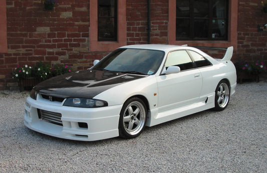 Nissan R33 Skyline GTR 1995 1996 1997 1998 with Aftermarket Parts - TS Style Hood Carbon Fiber / FRP from EPR USA