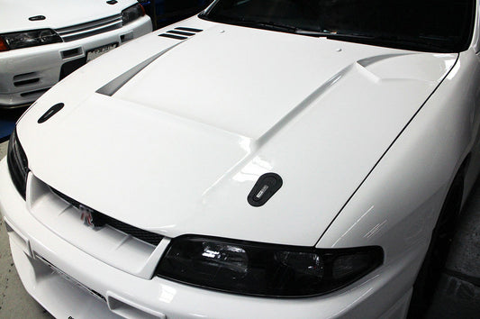 Nissan R33 Skyline GTR 1995 1996 1997 1998 with Aftermarket Parts - TS Style Hood Carbon Fiber / FRP from EPR USA