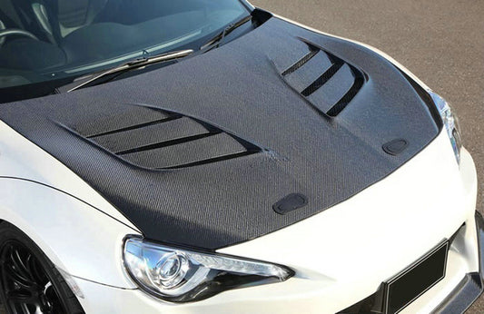 Toyota GT86 86 TRD GT SE Base 2017 2018 2019 2020 & Scion FR-S FRS 2013 2014 2015 2016 & Subaru BRZ TS Limited Premium 2013 2014 2015 2016 2017 2018 2019 2020 with Aftermarket Parts - VRS1 Style Vented Hood Carbon Fiber / FRP from EPR USA