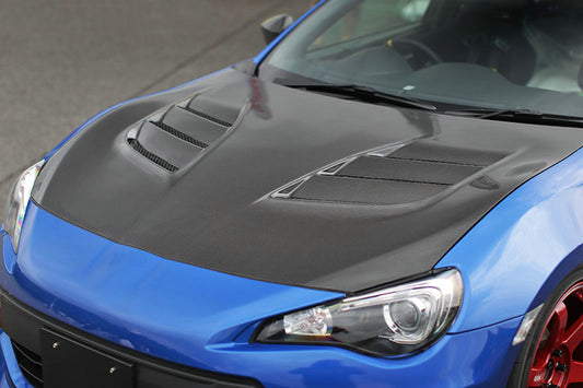 Toyota GT86 86 TRD GT SE Base 2017 2018 2019 2020 & Scion FR-S FRS 2013 2014 2015 2016 & Subaru BRZ TS Limited Premium 2013 2014 2015 2016 2017 2018 2019 2020 with Aftermarket Parts - VRS1 Style Vented Hood Carbon Fiber / FRP from EPR USA